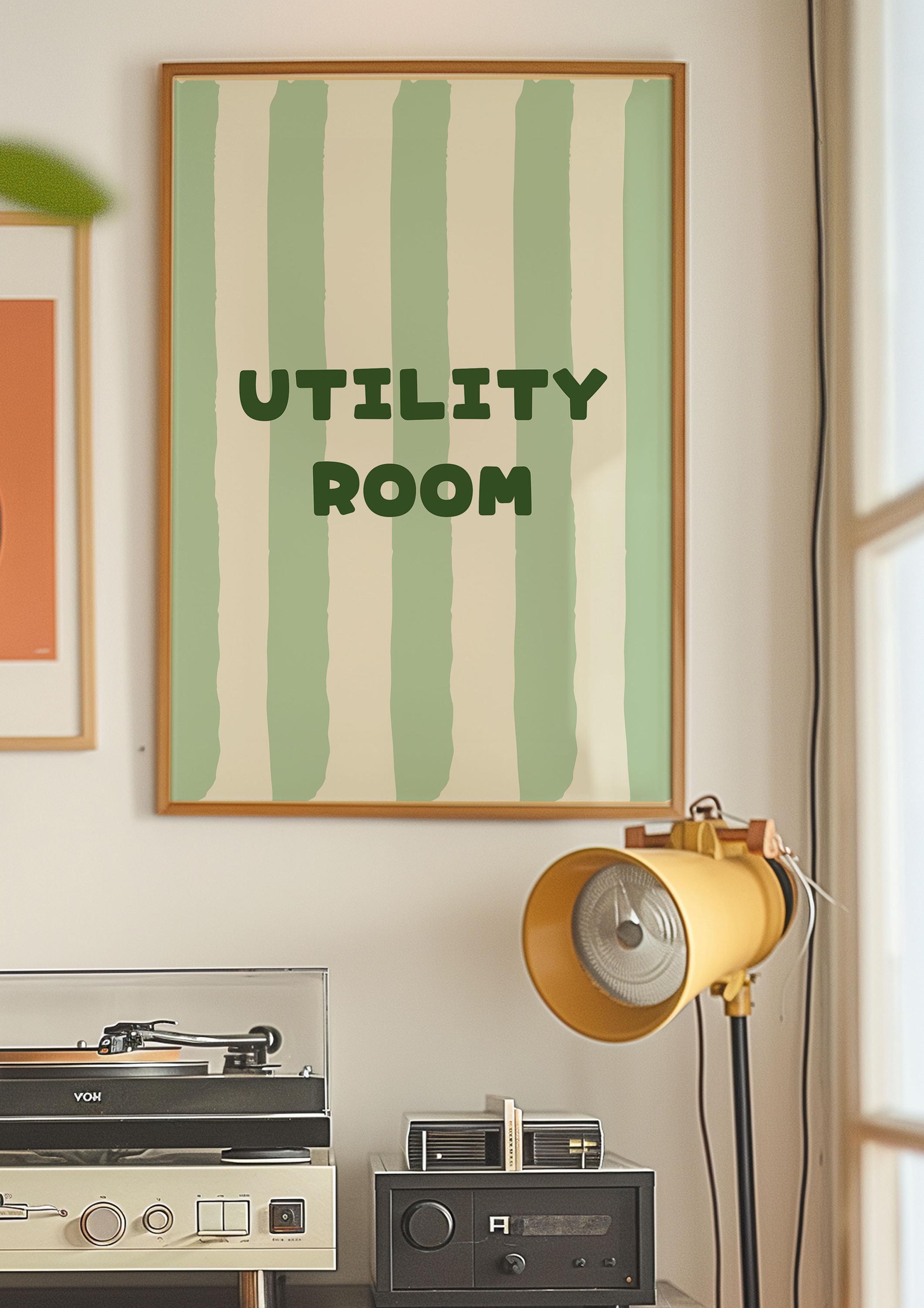 Physical Poster - Utility Room Sign Wall Art | Girly Saga Green Laundry ...