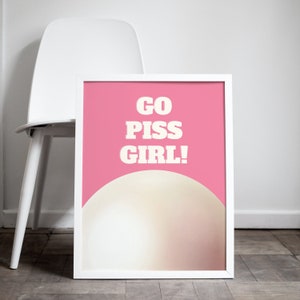Y2K 3D Style 'Go Piss Girl!' self-love Quote Wall Art for Bedroom In Pink And Beige | Wall Decor| Digital Prints| Home Decor| Art Print image 5