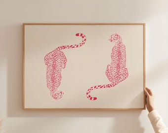 Physical Poster - Abstract Cheetah Leopard Print | Cute Pink Animal Art for Kids Room & Colorful Decor Walll Art