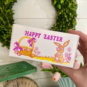 Vintage NOS Happy Easter Candy/Gift Box *Will Arrive Flat* | Cute Bunny Graphics