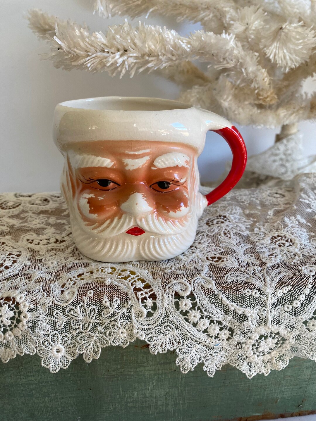 Vintage MCM Ceramic Santa Mug Made in Japan Santa Mug Collectible