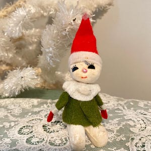 オールドウインターマン、テディベア Vintage Commodore Snow Babies: Felt Christmas Ornament Set