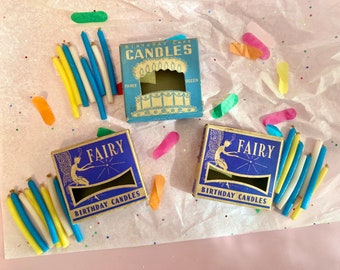 CHOICE OF 1 Vintage Box of Birthday Candles | Vintage Advertising | Vintage Birthday Accents | MCM | Emery Industries | Penn Wax Works