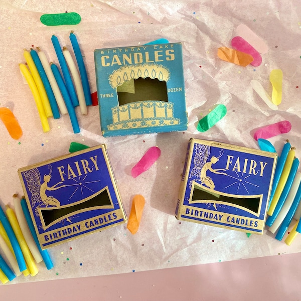 Vintage Birthday Candles Box Etsy