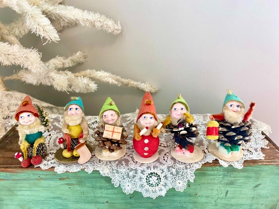 CHOICE of 1 Adorable Vintage MCM Christmas Putz Pinecone Men