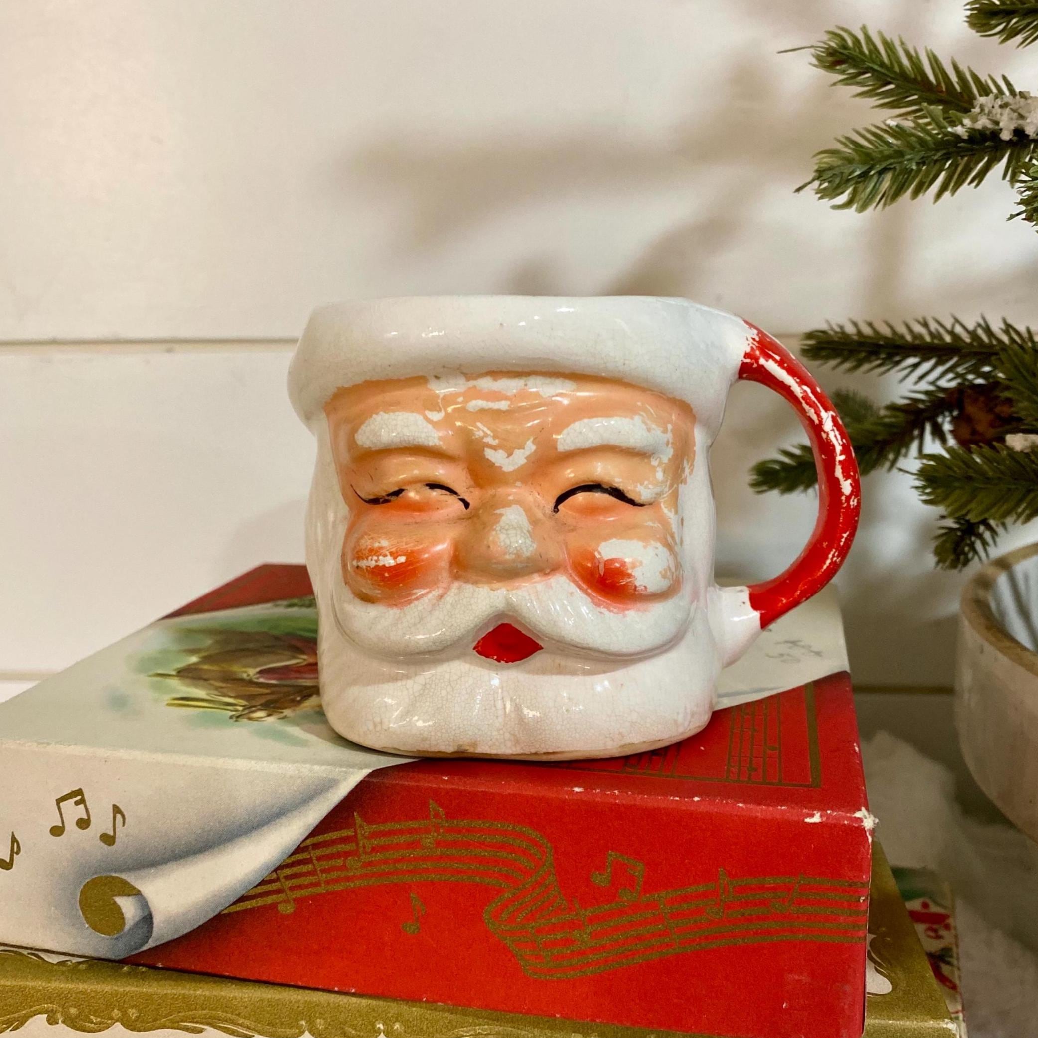 Vintage Crazed Santa Mugs - Etsy