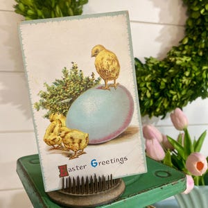 Vintage Early 1900&#39;s Unused EASTER Postcard | Adorable Chicks and Easter Egg | Easter Ephemera | Easter Greetings