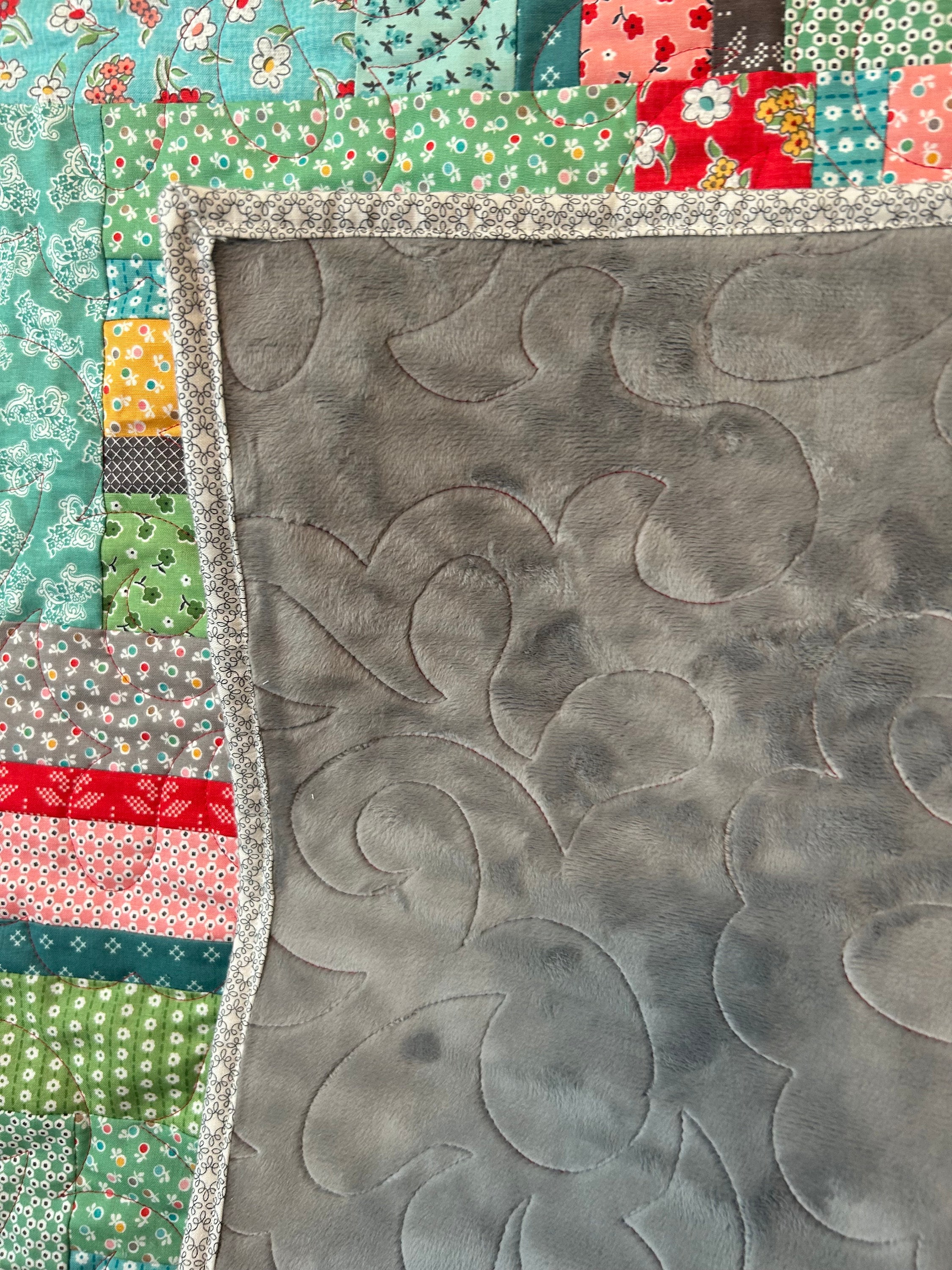 Handmade Lap Quilt, Throw Quilt, Scrappy Minky Quilt - Etsy