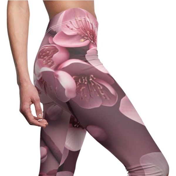 Kirschblüten rosa ultrarealistisch, von KI generiert, Damen Leggings, Kawaii Kleidung, Harajuku Kleidung