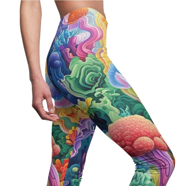 Leggins Korallen, Unterwasser, Surreal, Kawaii Kleidung, Festival Hose, Damen Leggings, Yoga Leggins