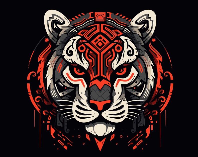 Tiger Vector Digital File - Instant Download of a Techno Tiger: - Etsy