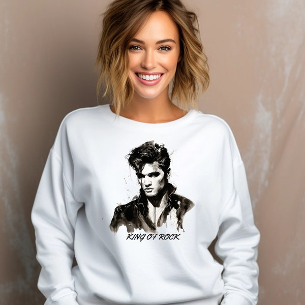 Elvis Presley Sweatshirt gift unisex wear of the king of rock vintage for winter elvis style fan art for events and day by day wearing