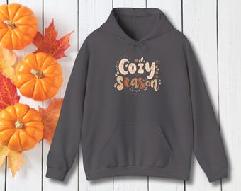 Autumn Vibes Hoodie: Embroidered Leaf Design, Cozy Fall Outfit