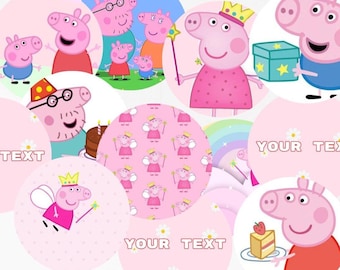 Personalized Peppa Pig Edible Cupcake Toppers: Custom Cake Decoration