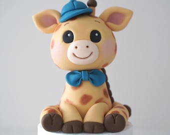 Giraffe fondant cake topper