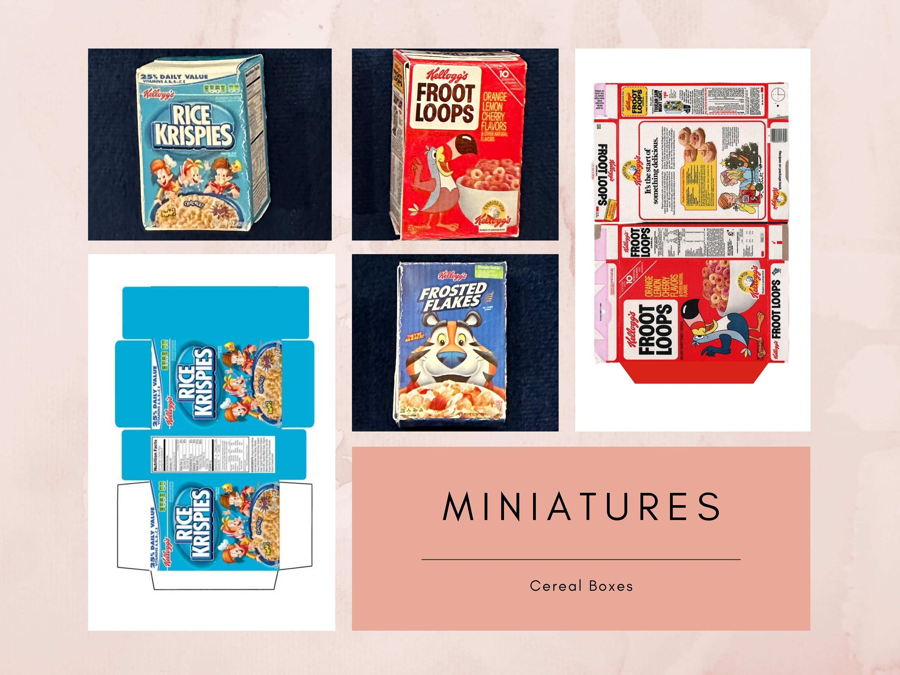 Dollhouse Miniature 18 Cereal Boxes Kitchen Accessories Etsy