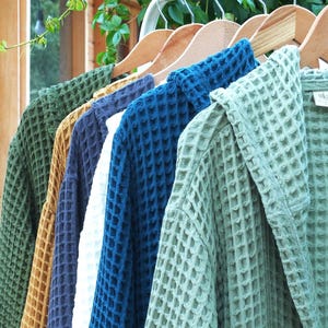 Organic Soft Cotton Waffle Robe, Unisex Waffle Bathrobe