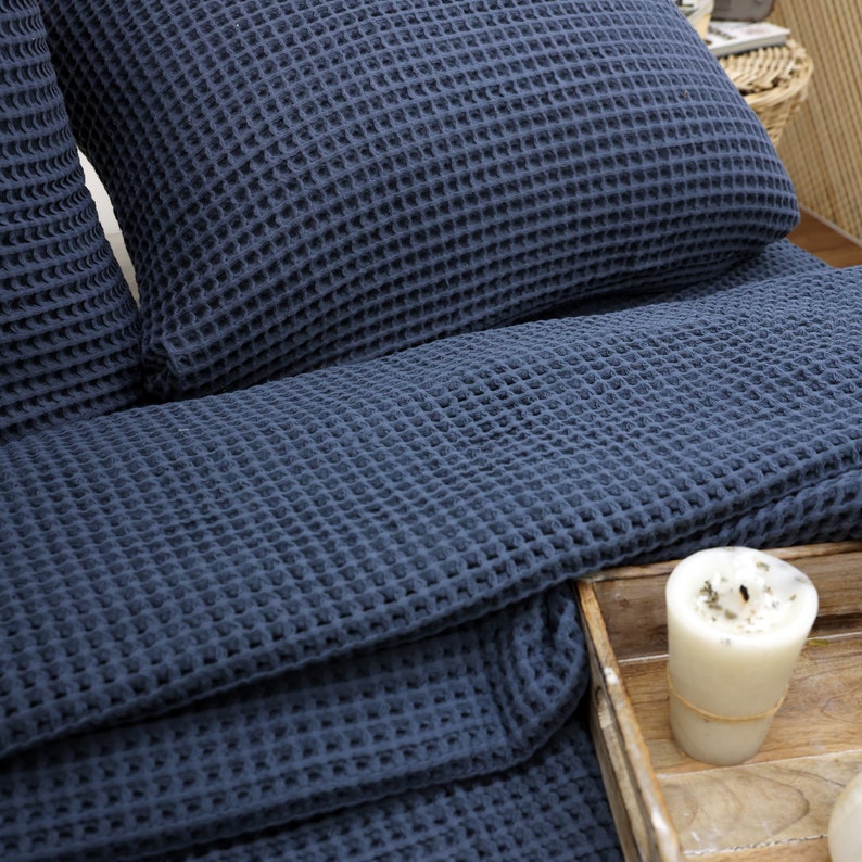 Bio Waffel Baumwolle Tagesdecke, Weiche Baumwolle Bettdecke, Luxus Waffel Decke, %100 Baumwolle King Size Bettdecke, Für Bett und Sofa werfen Bild 7
