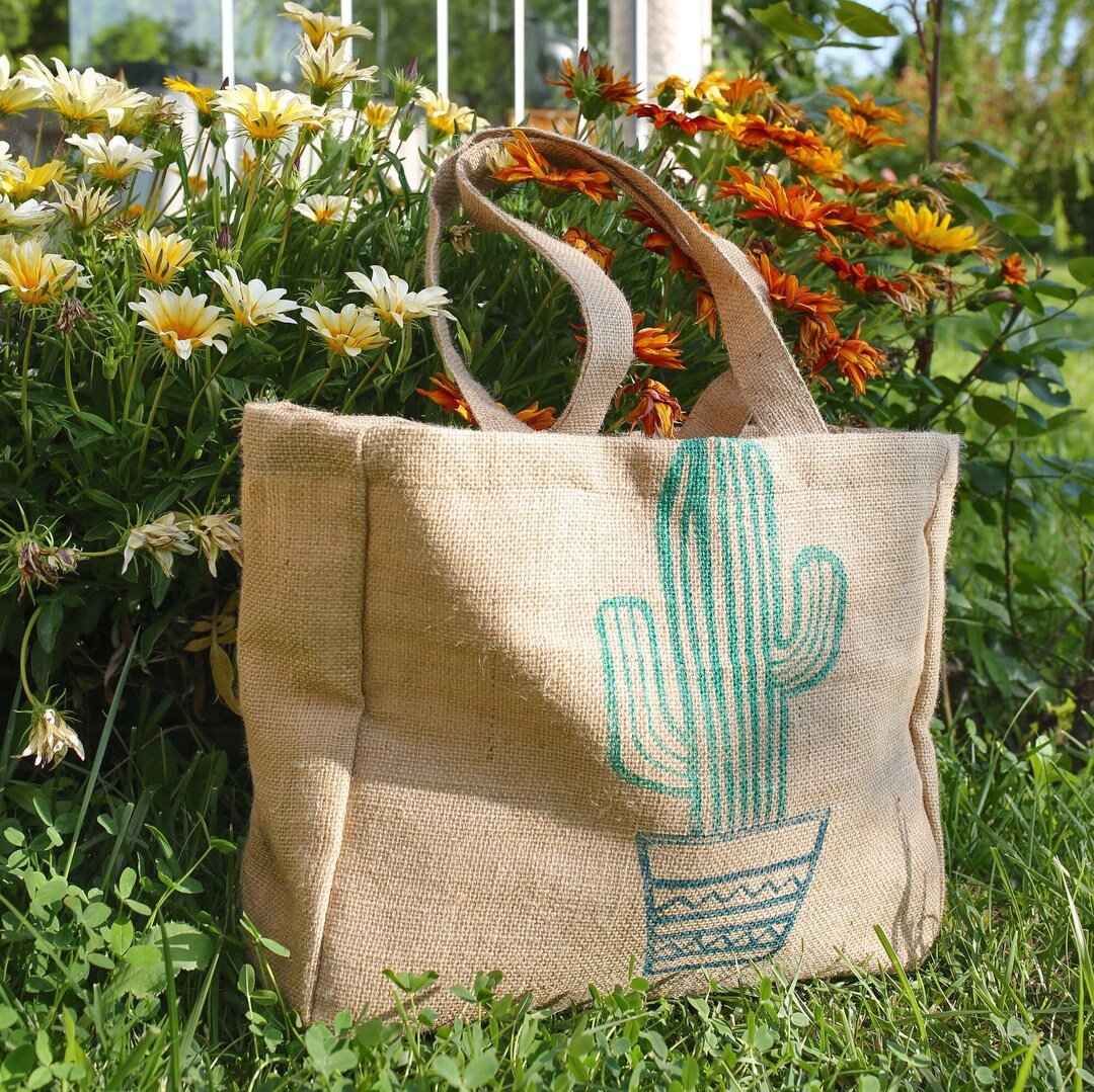 Handme Jute Bag, Jute Tote Bag , Beach Bag, Shopping Bag, Handmade