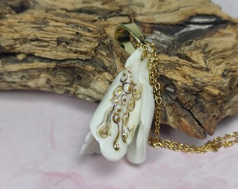 unique necklace 18K gold plated  porcelain necklace  white necklace porcelain necklace minimalist jewelry ZolannaJewellery