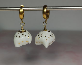 unique earrings 18K gold plated  porcelain earrings  jewelry minimalist  earrings porcelain earrings boho jewelry ZolannaJewellery