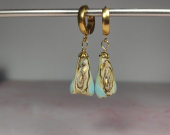 unique earrings 18K gold plated  porcelain earrings  jewelry minimalist  earrings porcelain earrings boho jewelry ZolannaJewellery