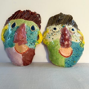 Mexican Ceramic Face Sculpture by Sergio Cuevas Corona