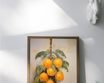 Vintage Orange Painting| Wall Art | Digital Download