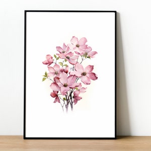 Watercolor Dogwood Tree Flowers, Decorative Printable Wall Art| Wall Art | Digital Download