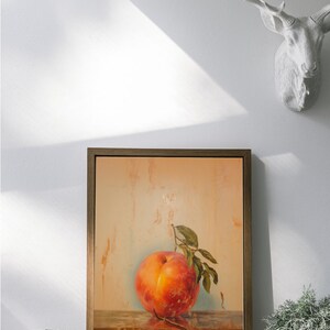 Vintage Peach Oil Painting, Decorative Printable Wall Art| Wall Art | Digital Download