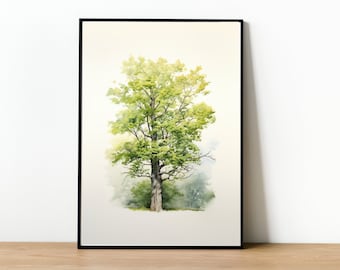 Watercolor Sycamore Tree| Wall Art | Digital Download