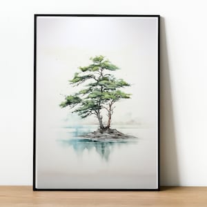Watercolor Cypress Tree, Decorative Printable Wall Art | Wall Art | Digital Download
