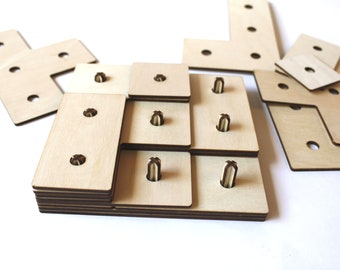 Wooden Game Puzzle Tetris 3mm, 3.2mm - 1/8inch, 4mm, Cnc laser Cut Svg Vector, Pattern