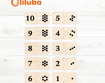 Mathepuzzle aus Holz Laser Cut Datei, CNC Vektor (Digitaler Download)