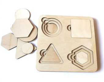 Rompecabezas de madera cortado por láser CNC, vector SVG, patrón