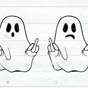 Ghost Halloween Middle Finger Svg Png