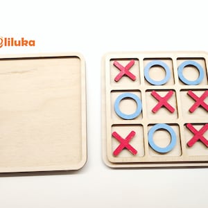 Tic Tac Toe Wooden Game Digital Cnc Laser Cut Svg Vector, Pattern