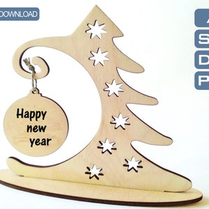 Christmas Tree Ornament Laser Cut Vector Model Files. AI, Dxf, Pdf, Svg vector formats.
