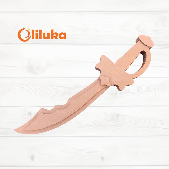 KEMUZ 12 Épées Pirate Bois à Peindre – Kit DIY Créatif Enfants – Sabres En Bois Colorés Anniversaire Pirate