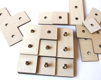 Wooden Puzzle Block Game SVG | CNC Laser Cut File | Classic Block Puzzle | DIY Wood Game  Pattern (Digital Download)
