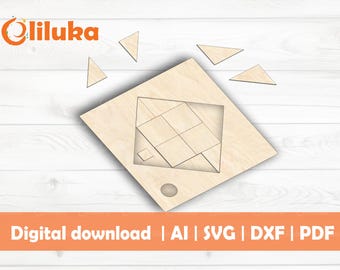 Laser Cut Form Puzzle Spieldatei: CNC SVG Vektormuster (Digitaler Download)
