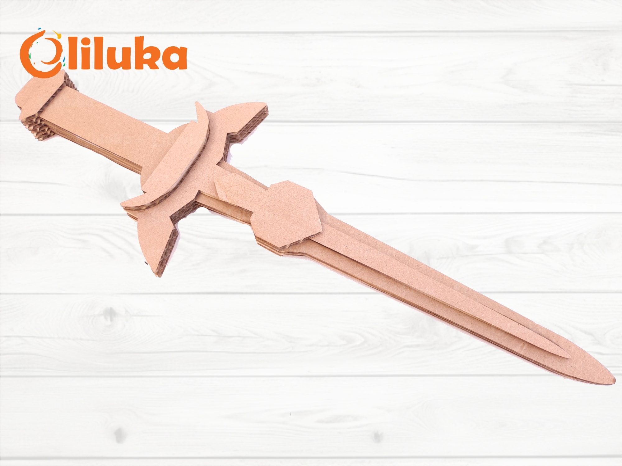 Sword PDF Printable Pattern Cardboard Sword Laser Cut Plywood Sword