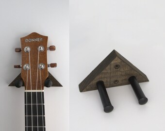 Unique Handmade Modern Ukulele Wall Mount - Black