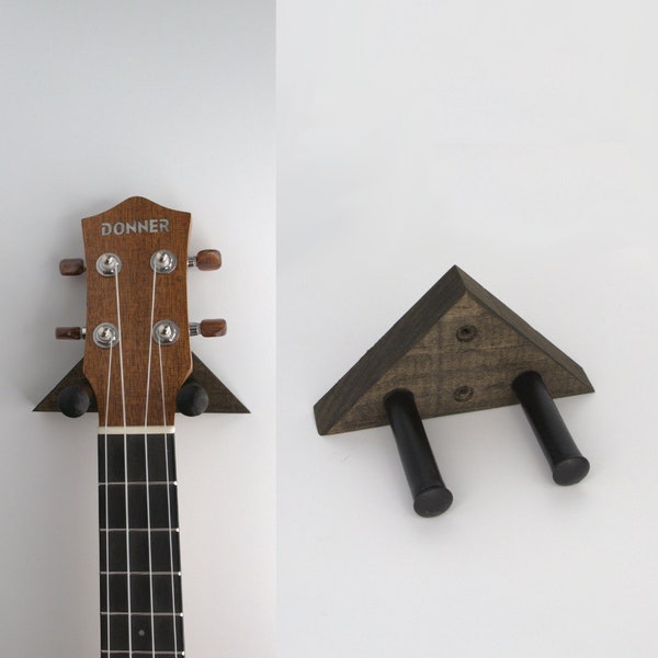 Unique Handmade Modern Ukulele Wall Mount - Black