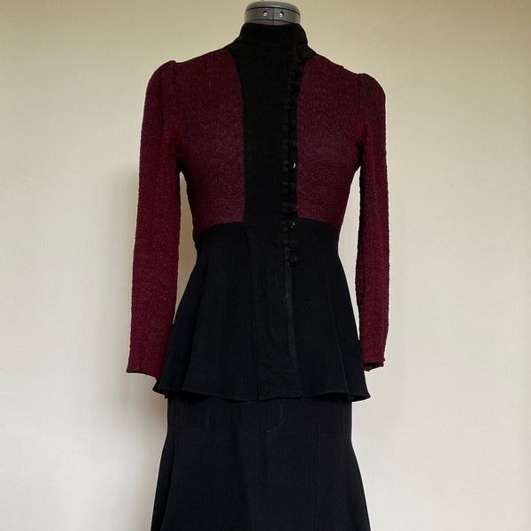 vintage 1972 Ossie Clark for 'Quorum' jacket and halter neck dress ensemble UK8