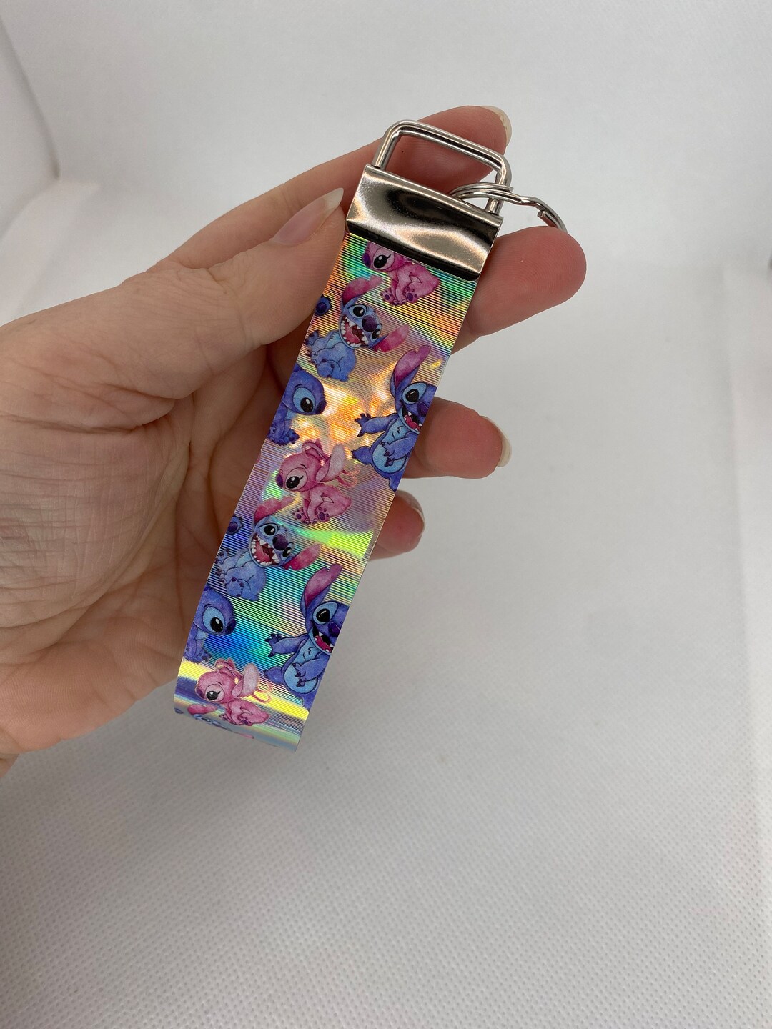 Stitch and Angel Key Fob - Etsy