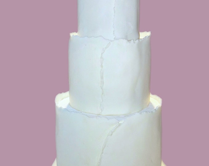 4-7 Tier Fake Display Wedding Cake. Fondant Wrap With Rough Edge Finish ...