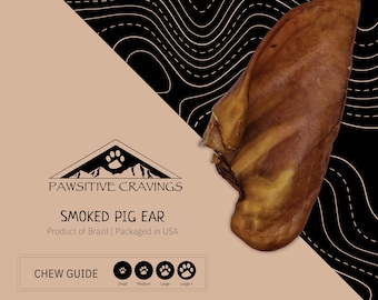 Smoked Pig Ear Dog Treat 6 Pack