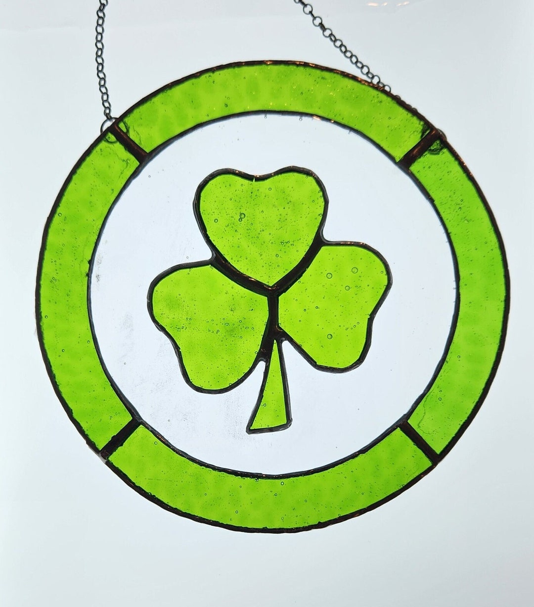 Stained Glass Shamrock Suncatcher - Etsy