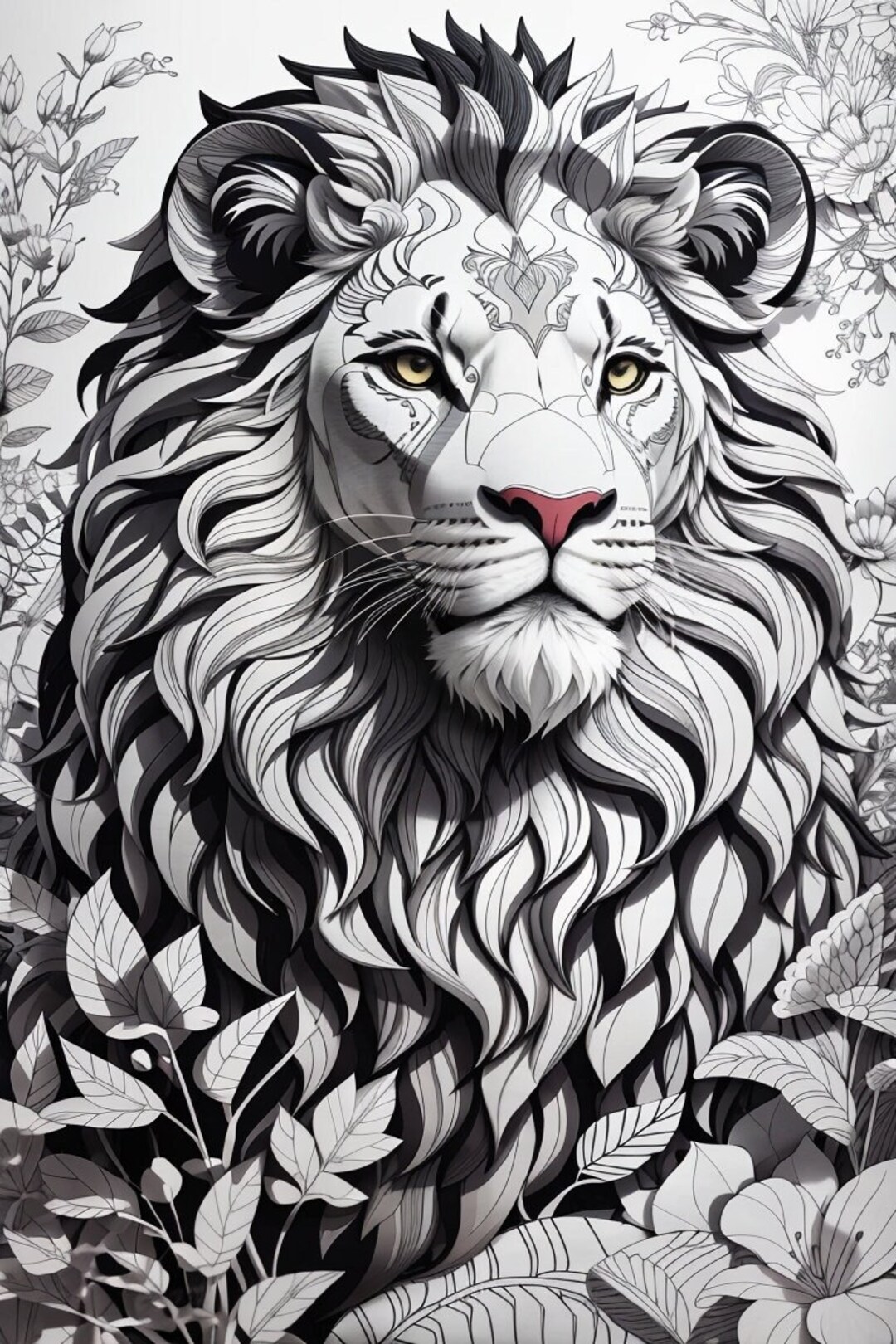 Löwen 3D Malvorlagen - Etsy Österreich